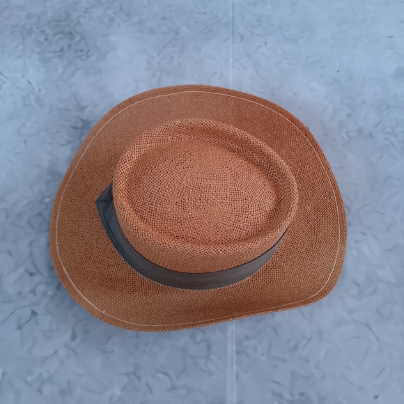 Vintage Straw Cowboy Hat Mercedes-Benz Logo Rancher Western Hat ATEXACE UNIHAT - Picture 7 of 9